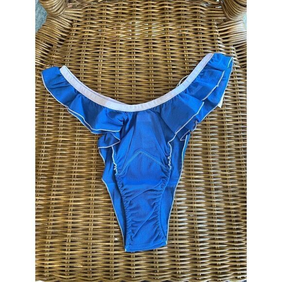 🐿️ NWT We Are HAH x Free People Fly Girl Mesh Panty In True Blue Size XL - Picture 1 of 8